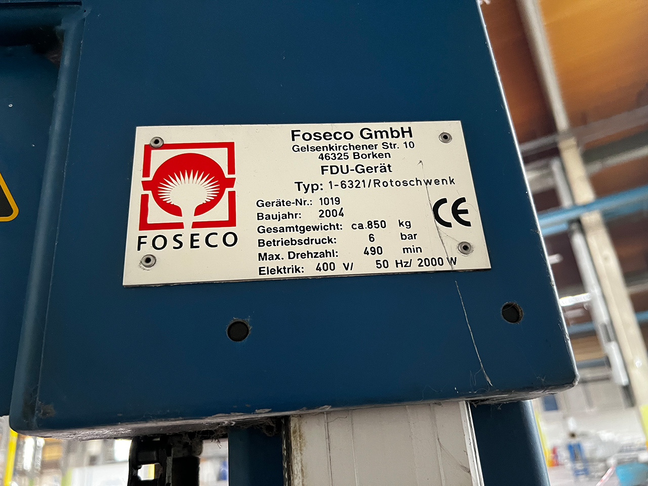 Foseco Rotostativ 1-6321 degassing unit ZU2237, used